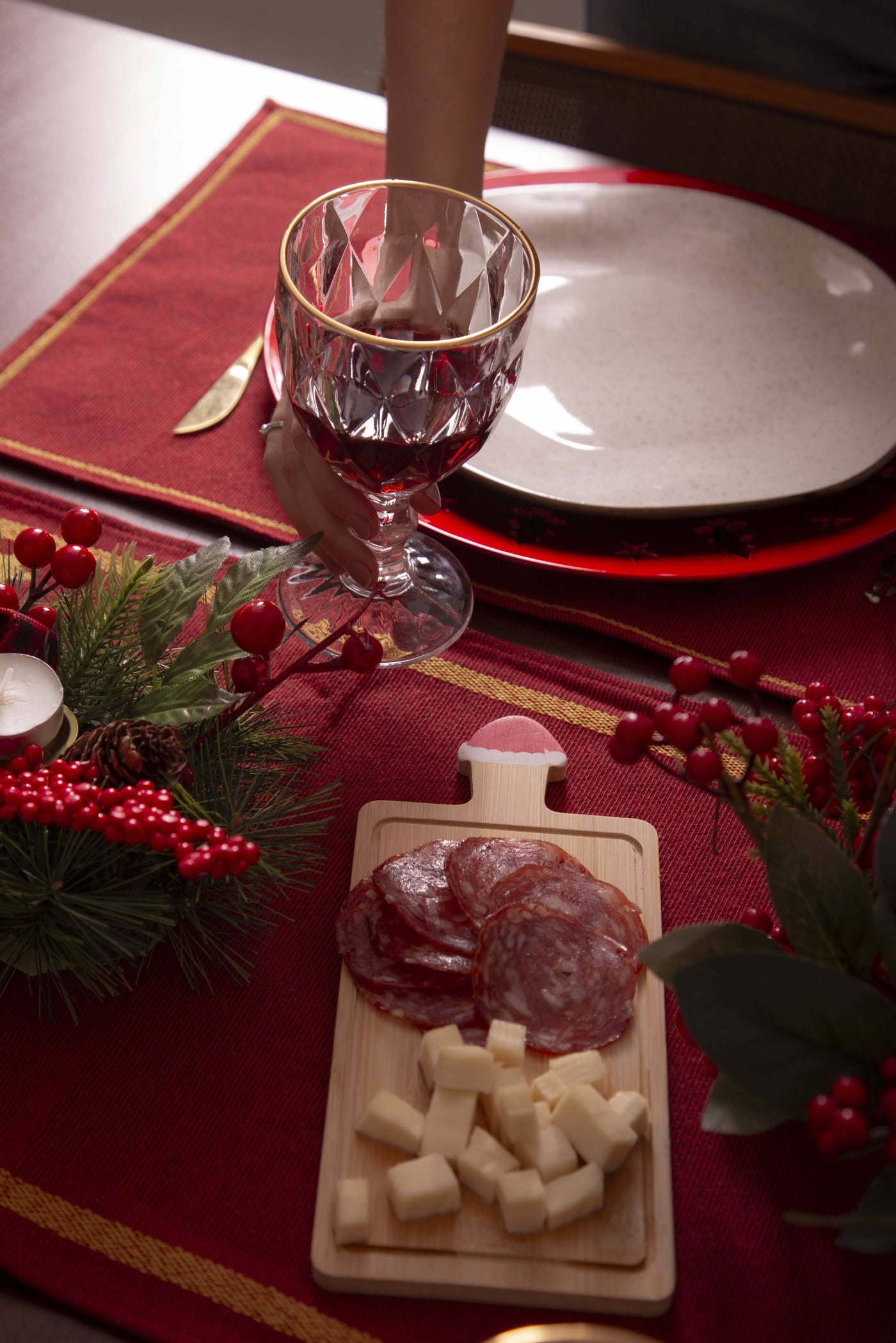 Tábua de Frios Natalina - Kit com 3pcs Tábua de Carne com Decoração Natalina Design & Casa