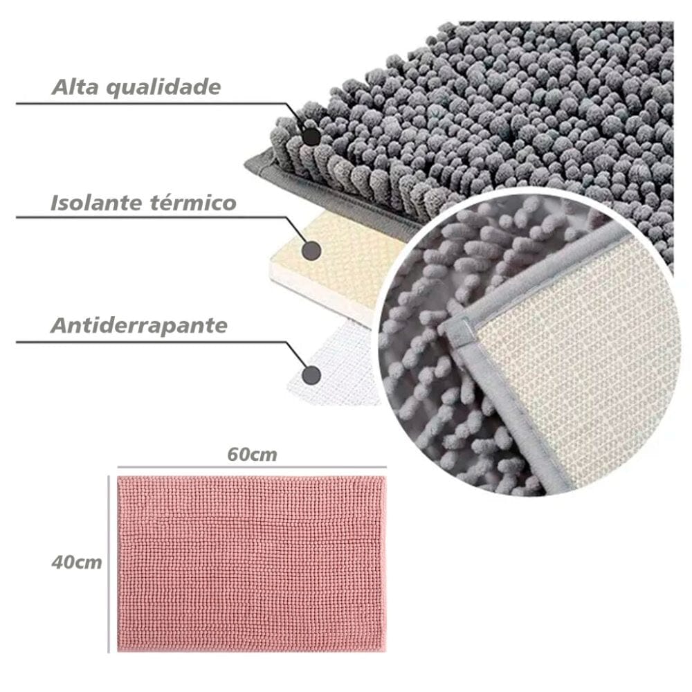 Tapete Antiderrapante Para Banheiro 40x60 Microfibra Tapete Antiderrapante Para Banheiro 40x60 Microfibra Design & Casa