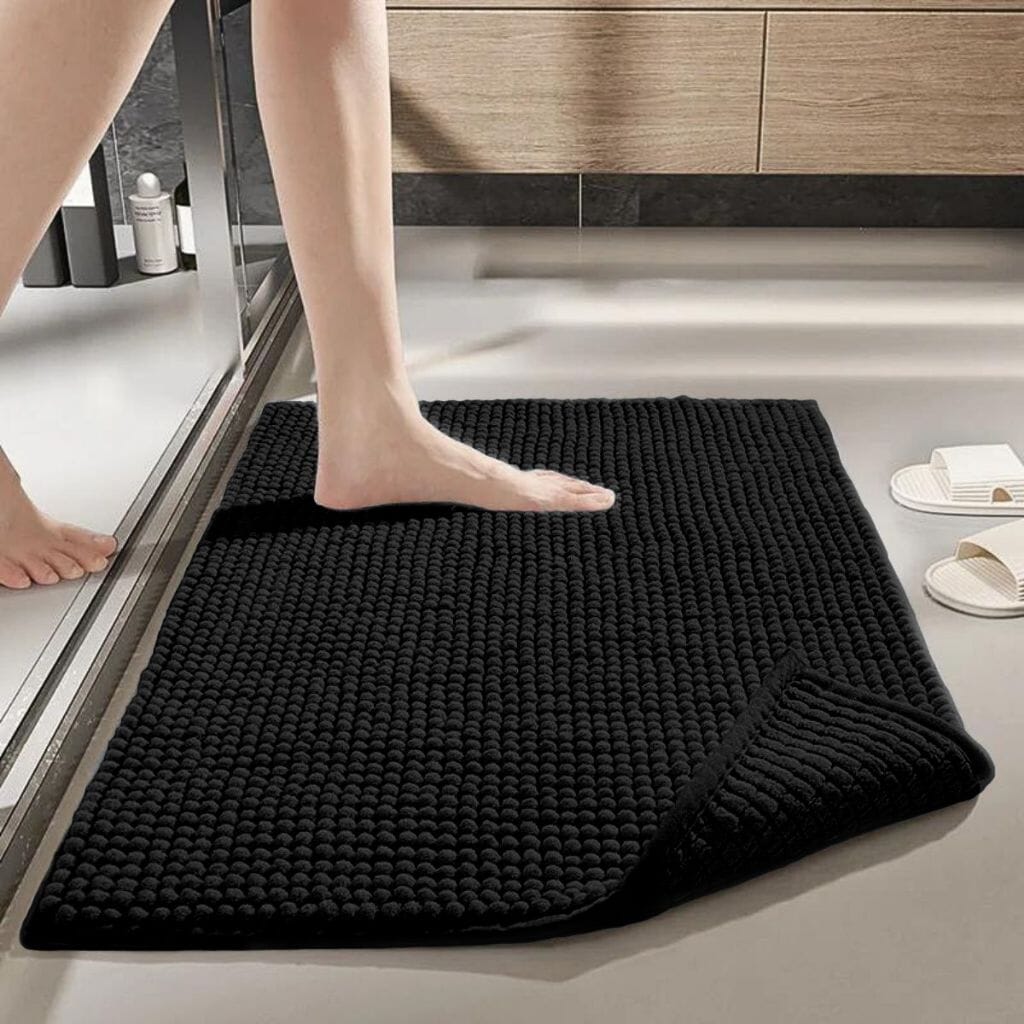 Tapete Antiderrapante Para Banheiro 40x60 Microfibra Tapete Antiderrapante Para Banheiro 40x60 Microfibra Design & Casa Preto