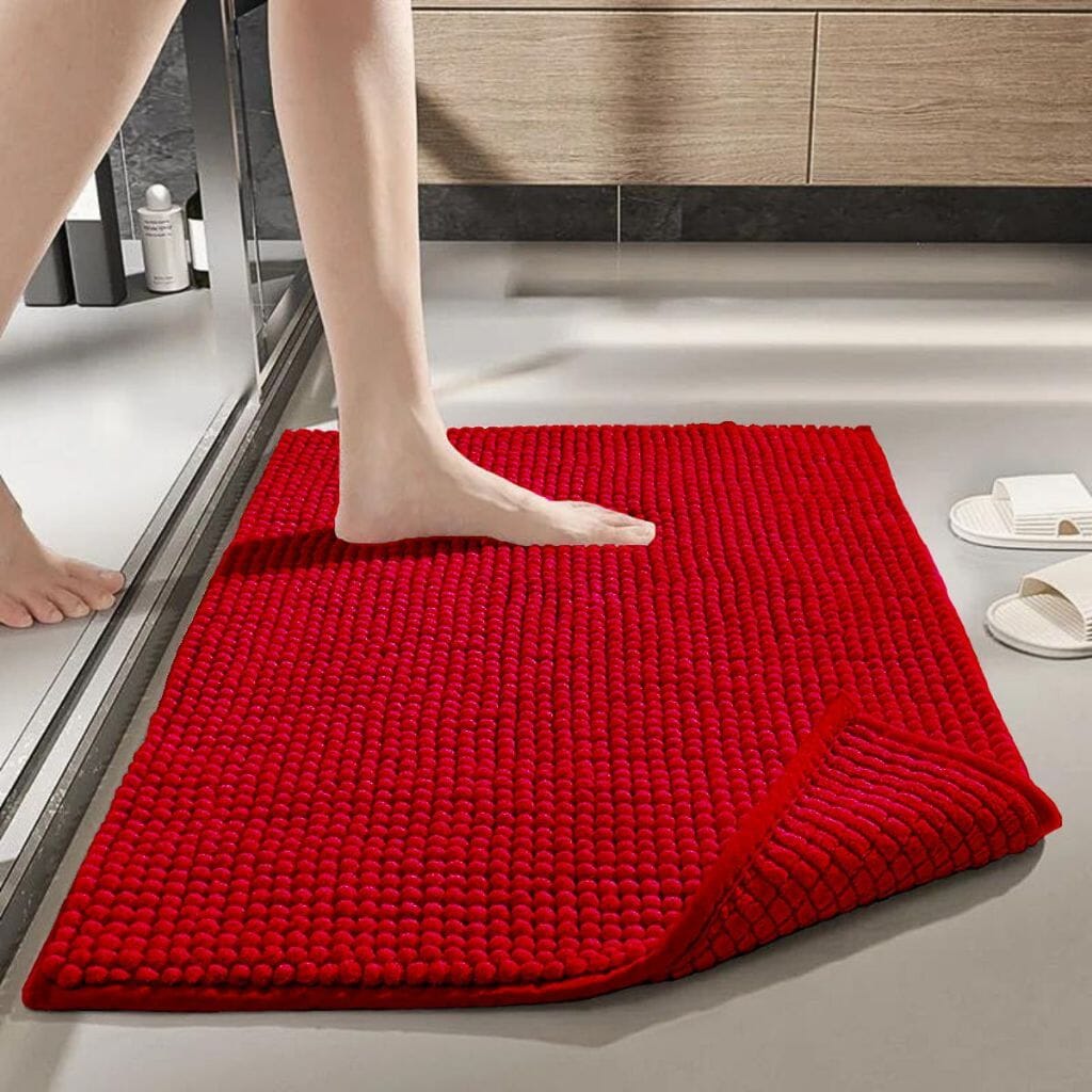 Tapete Antiderrapante Para Banheiro 40x60 Microfibra Tapete Antiderrapante Para Banheiro 40x60 Microfibra Design & Casa Vermelho