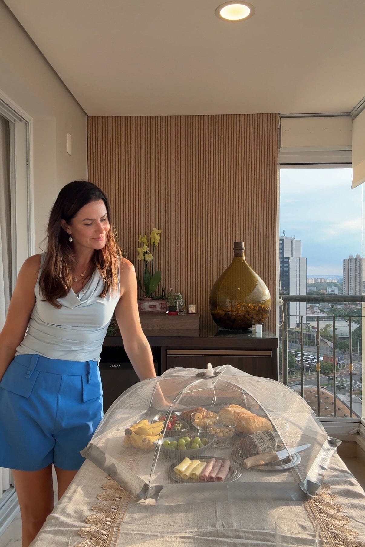 Tela Protetora de Alimentos Cinza Dobrável 80cm Tela Protetora de Alimentos Cinza Dobrável - Coleção Coziha Design & Casa