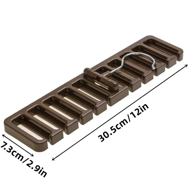 Tie Belt Hanger Wardrobe Belt Rotating Organizer Rack Multifuctional Scarf Hanger Home Closet Storage Holder Accessories Design & Casa brown
