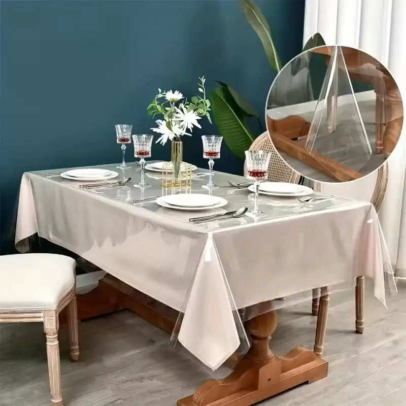 Toalha de Mesa Transparente em PVC Toalha de Mesa Transparente em PVC Design & Casa