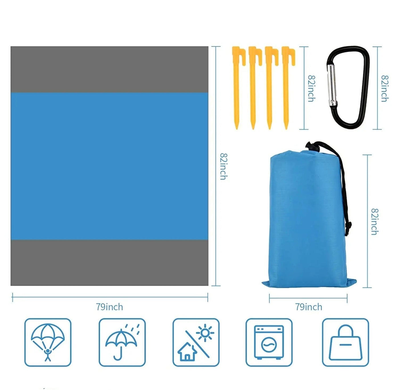 Toalha de Praia 2 Metros Impermeável Toalha de Praia 2 Metros Impermeável Design & Casa