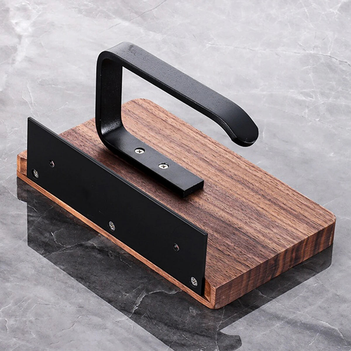 Toilet Paper Holder with Natural Walnut Wooden Shelf Tissue Roll Hanger Wall Mounted Paper Towel Bar 304 Stainless Steel Paper Design & Casa