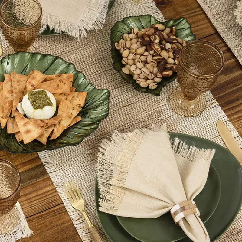 Trilho de Mesa em Rami com Franjas Trilho de Mesa em Rami com Franjas Design & Casa