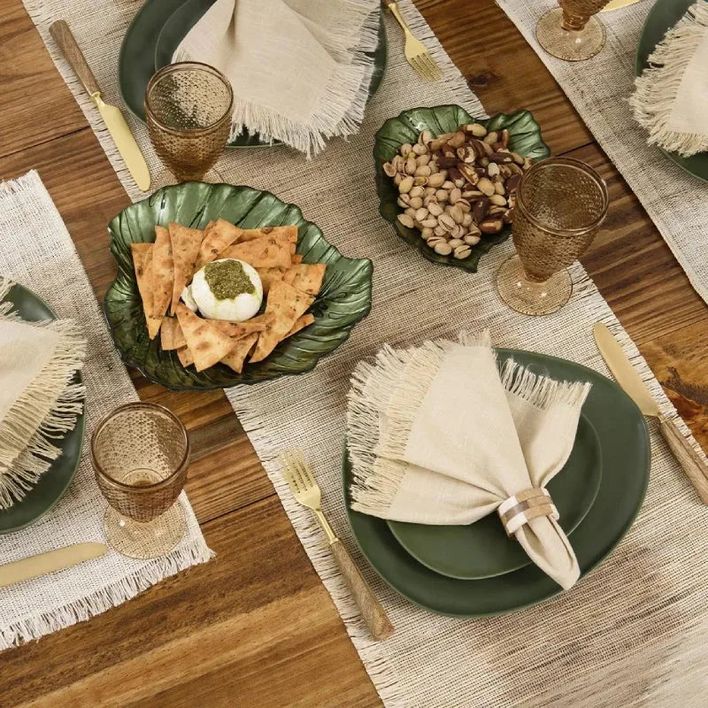 Trilho de Mesa em Rami com Franjas Trilho de Mesa em Rami com Franjas Design & Casa