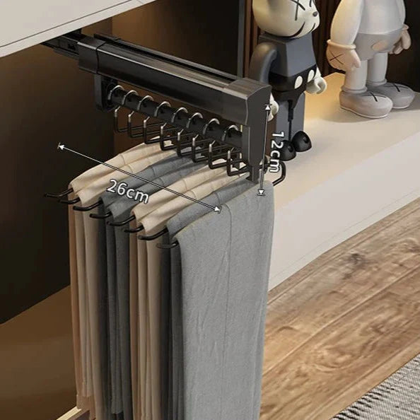 Trilho Deslizante Suporte De Roupas Para Cabide De Calça Coleção Organização - Trilho Deslizante Suporte De Roupas Para Cabide De Calça LightHousi 26cm