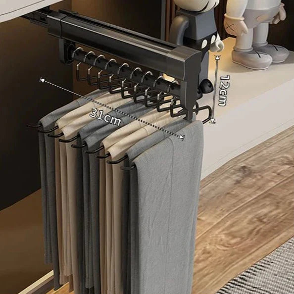 Trilho Deslizante Suporte De Roupas Para Cabide De Calça Coleção Organização - Trilho Deslizante Suporte De Roupas Para Cabide De Calça LightHousi 31cm