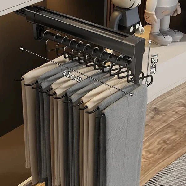 Trilho Deslizante Suporte De Roupas Para Cabide De Calça Coleção Organização - Trilho Deslizante Suporte De Roupas Para Cabide De Calça LightHousi 41cm