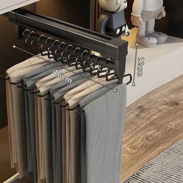 Trilho Deslizante Suporte De Roupas Para Cabide De Calça Coleção Organização - Trilho Deslizante Suporte De Roupas Para Cabide De Calça LightHousi 46cm