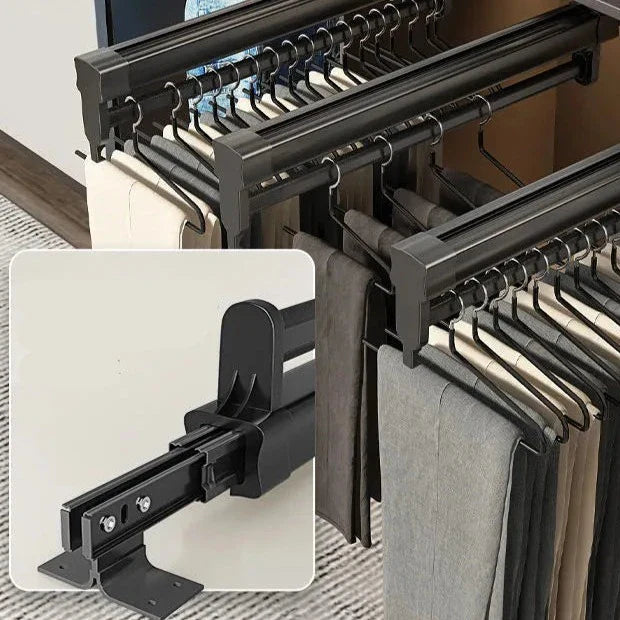 Trilho Deslizante Suporte De Roupas Para Cabide De Calça Coleção Organização - Trilho Deslizante Suporte De Roupas Para Cabide De Calça LightHousi