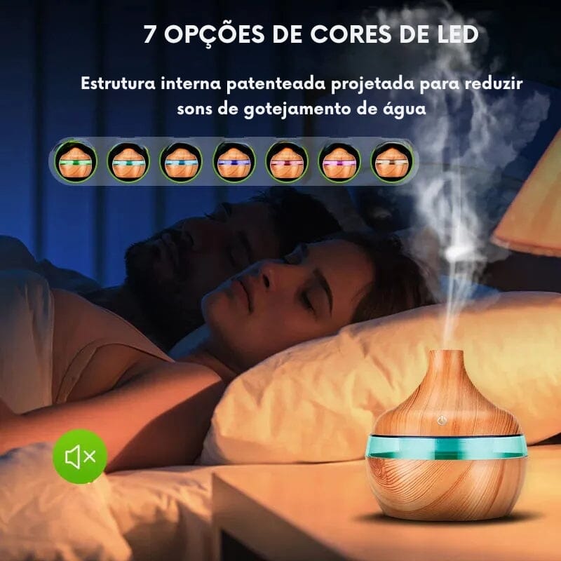 Umidificador Aromatizador de Madeira USB 300ML Umidificador Aromatizador de Madeira USB 300ML Design & Casa