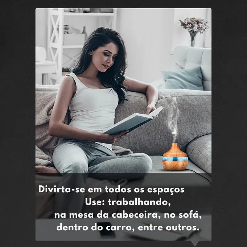 Umidificador Aromatizador de Madeira USB 300ML Umidificador Aromatizador de Madeira USB 300ML Design & Casa