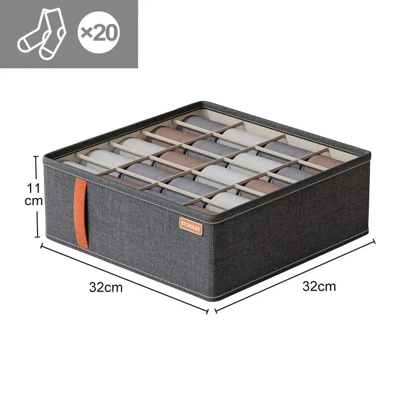 Underwear Socks Bra Storage Box Cabinet Drawer Organizer Storage Multifunctional Clothes Arrange Household Classified Storage Design & Casa 1pc 20 grid