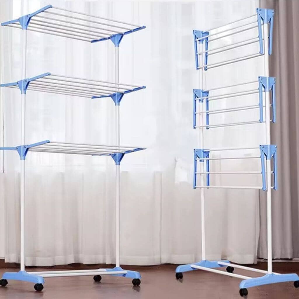 Varal De Chão Com 3 Andares Dobrável e Portátil Varal De Chão Com 3 Andares Dobrável e Portátil Design & Casa