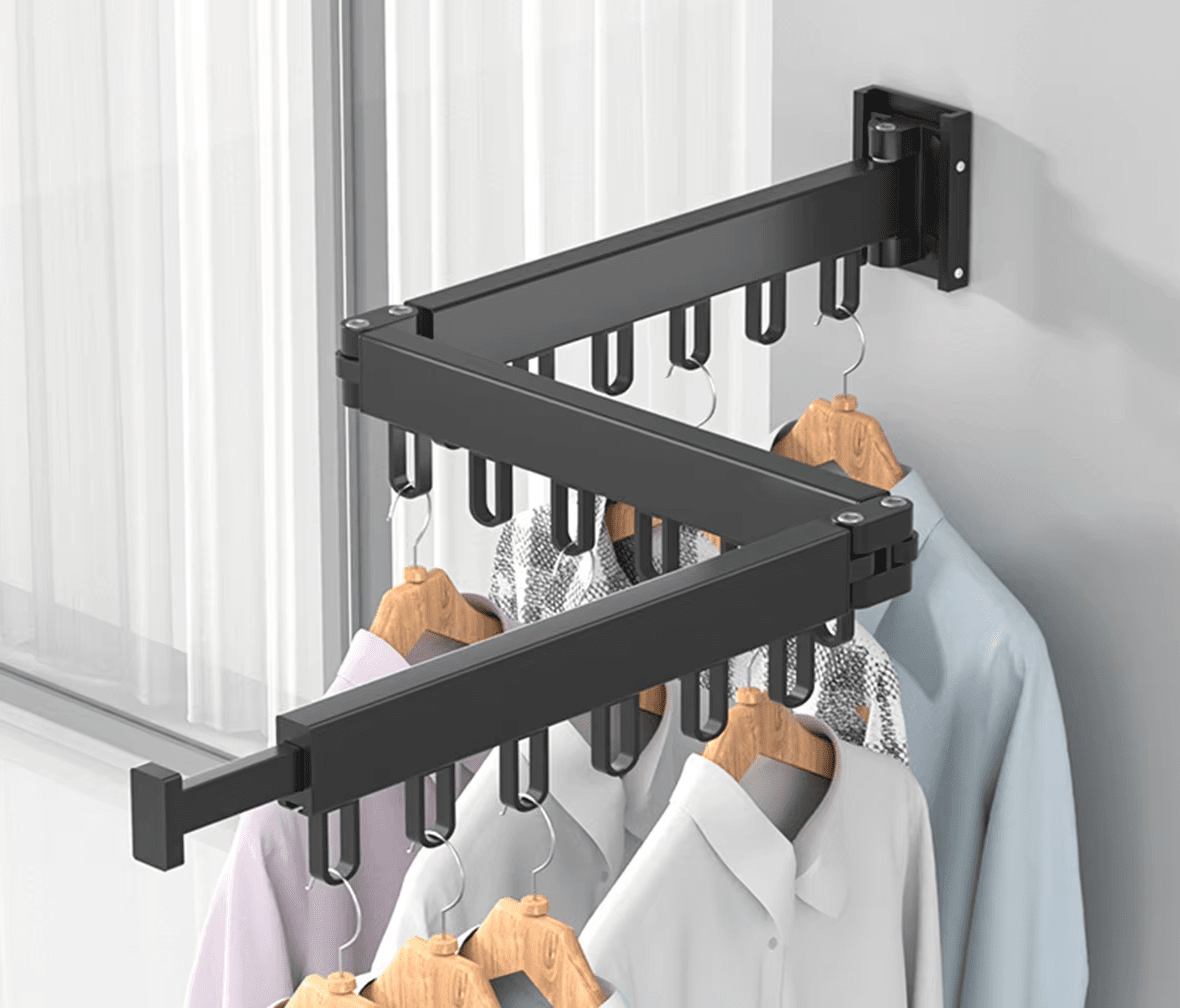 Varal Retrátil 360° com Ganchos para Roupas Design & Casa