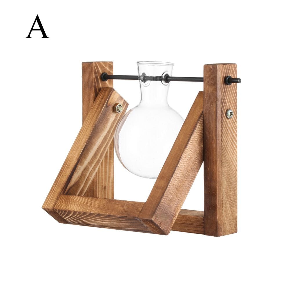 Vasos De Plantas Hidropônicas Com Suporte de Madeira Vasos De Plantas Hidropônicas Com Suporte de Madeira Design & Casa Modelo A