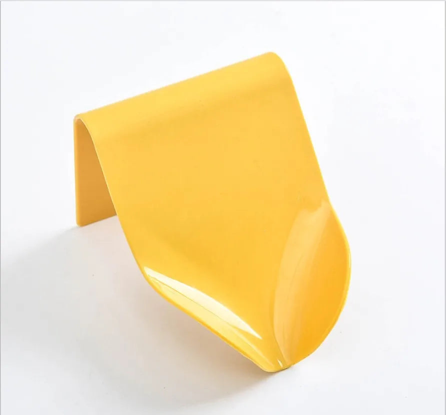 Wall Mounted Soap Dish Drain Soap Holder for Bathroom Self Adhesive Soap Dish Plastic Soap Container Bathroom Accessories Design & Casa Yellow