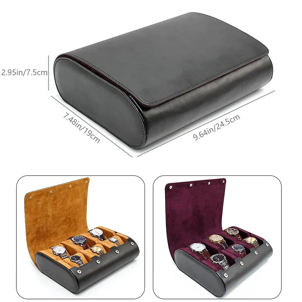 Watch Travel Case - for Men - for Women -Watch Roll Travel Case Organizer Display - Watch Case - 6 Slots Watch Box Organizer Design & Casa