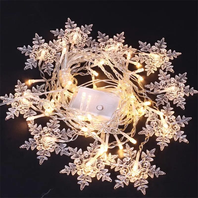 3.2M Christmas Snowflakes LED String Lights Flashing Fairy Curtain Lights Waterproof For Holiday Party Wedding Xmas Decoration Design & Casa