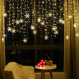 3.2M Christmas Snowflakes LED String Lights Flashing Fairy Curtain Lights Waterproof For Holiday Party Wedding Xmas Decoration Design & Casa