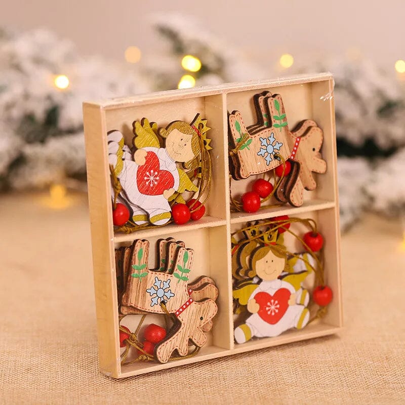9/12pc Christmas Gnomes Wooden Pendant Christmas Tree Hanging Oranment Navidad New Year 2024 Gift Xmas Decorations for Home Noel Design & Casa 12pcs style E