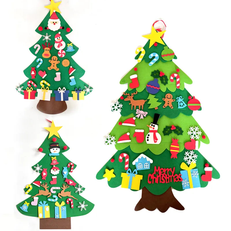 DIY Felt Christmas Tree Christmas Decoration for Home Navidad 2022 New Year Christmas Ornaments Santa Claus Xmas Kids Gifts Design & Casa