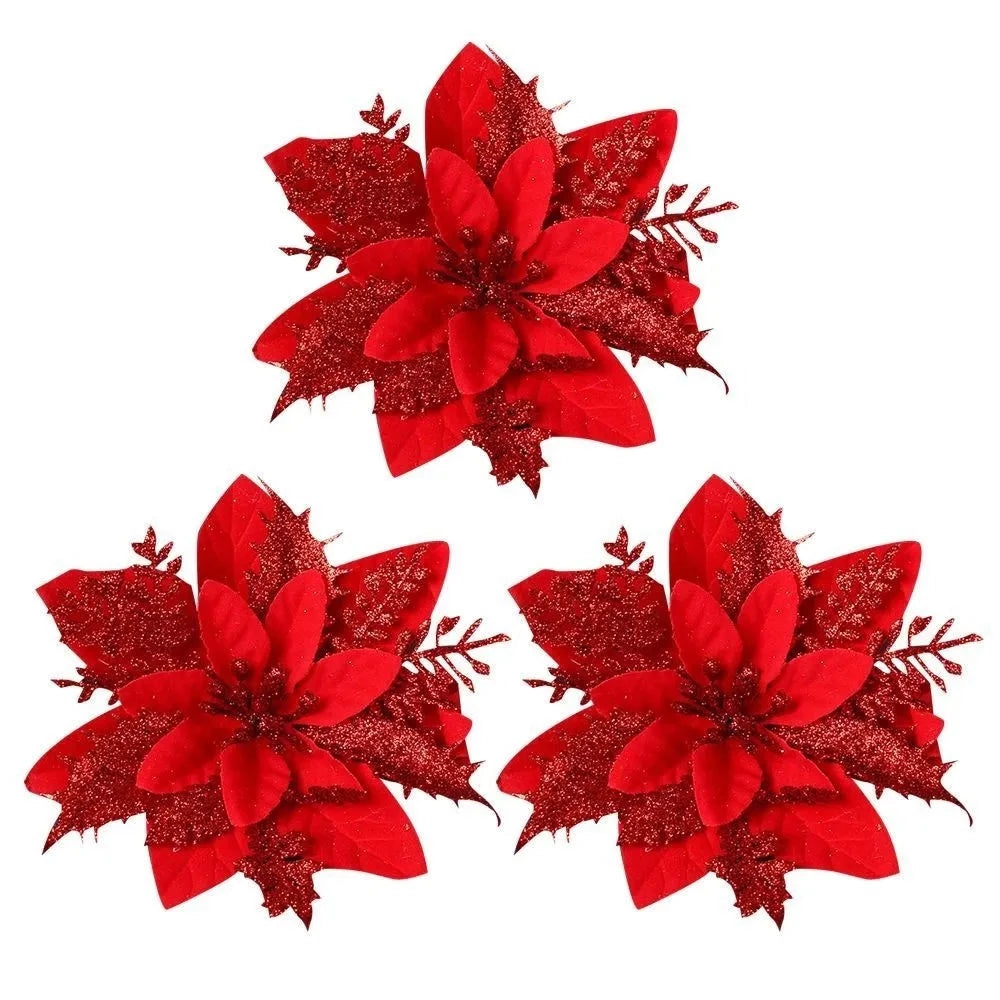 Flores de Natal Arranjos Natalinos - Kit com 3 Natal 28 - Flores de Natal Arranjos Natalinos Design & Casa Vermelho