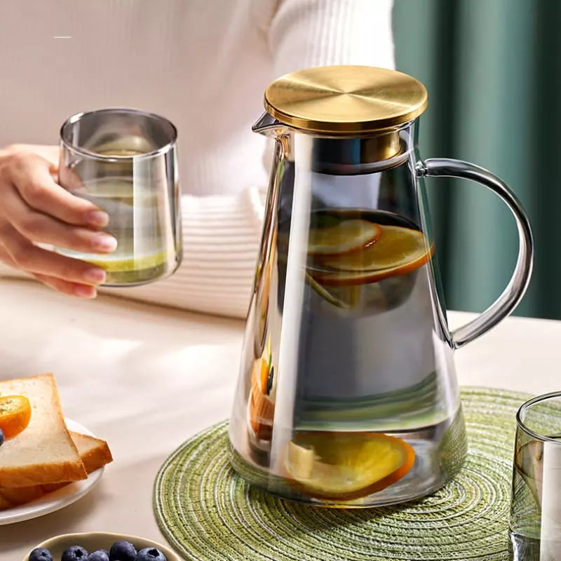 Jarra de Vidro 2L com Tampa em Vidro Borossilicato Jarra de Vidro 2L com Tampa Borossilicato Polihousi Design & Casa