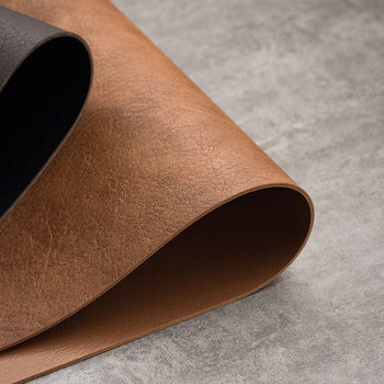 Light Luxury Solid Leather Placemat Coffee Brown PU Table Mat Waterproof Oilproof Heat-Insulated Plate Bowl Pad Table Decor 0 Minha loja