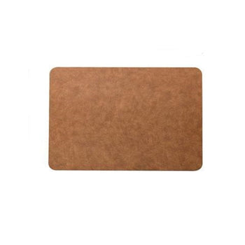 Light Luxury Solid Leather Placemat Coffee Brown PU Table Mat Waterproof Oilproof Heat-Insulated Plate Bowl Pad Table Decor 0 Minha loja B 40cmx30cm