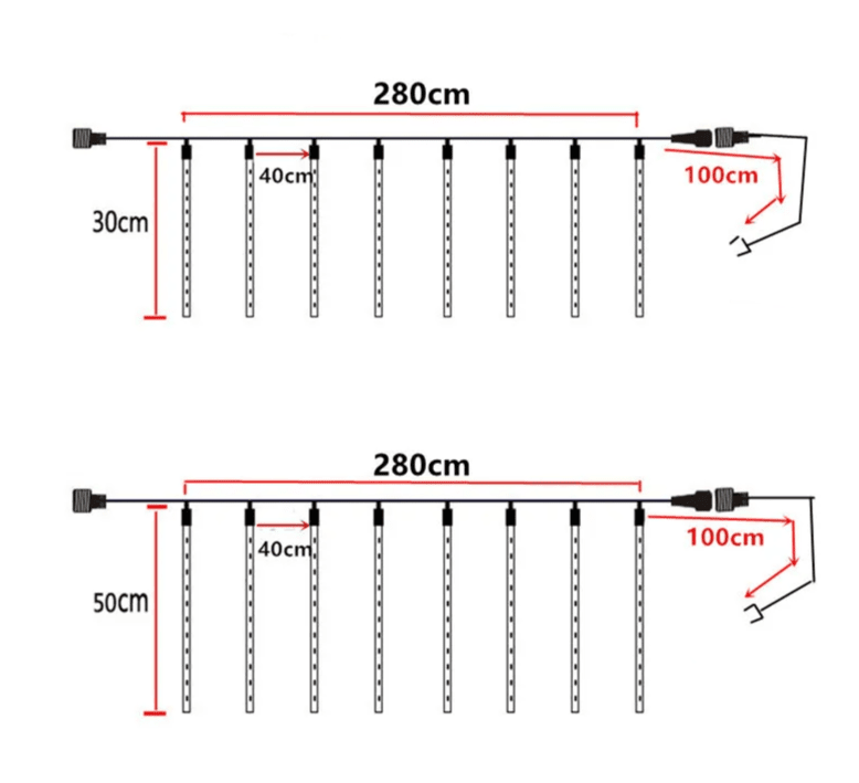Luzes de Natal Chuva de Meteoro LED Á Prova D'água Natal 18 - Luzes de Natal Chuva de Meteoro LED Á Prova D'água Design & Casa
