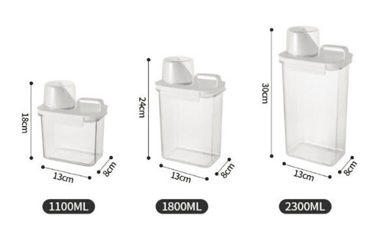 Porta Sabão em Pó Lavanderia Design & Casa 1100ml Lavanderia 01 - Porta Sabão em Pó Lavanderia 02 Design & Casa