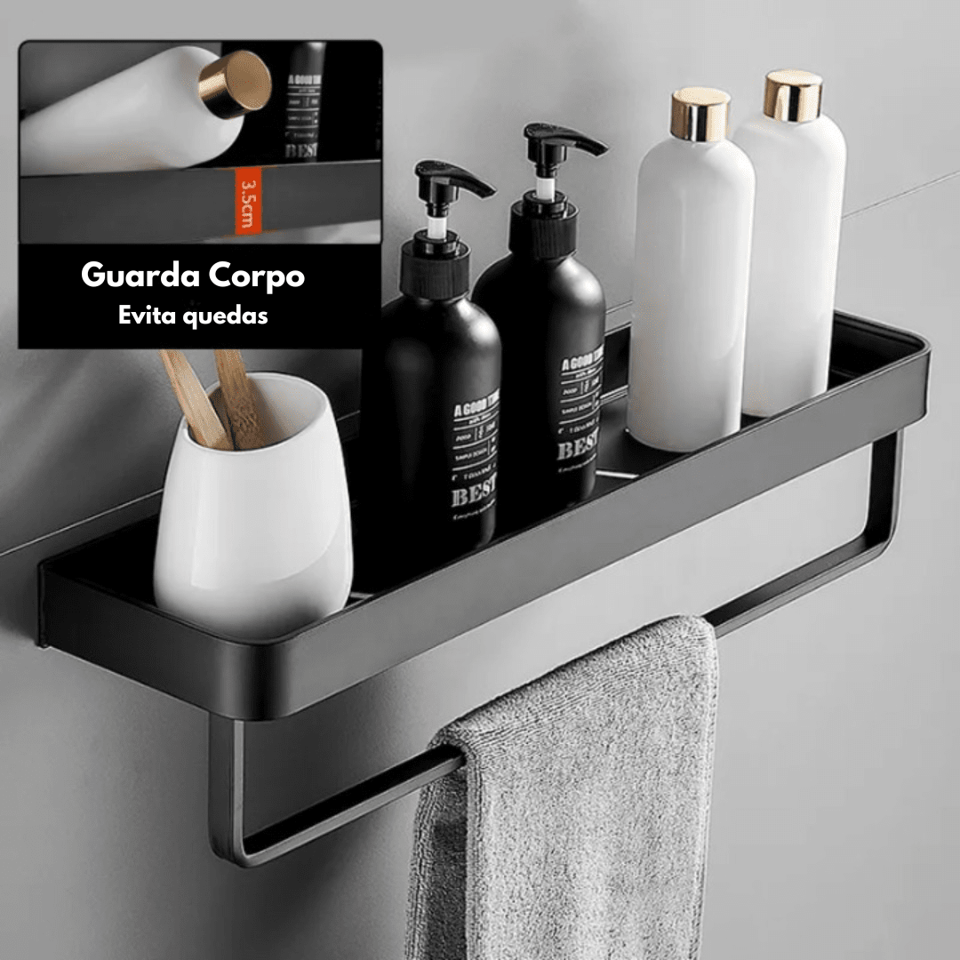 Prateleira para Banheiro - Instalação Sem Furos Banheiro 04 - Prateleira Organizadora para Banheiro Sem Furos Design & Casa