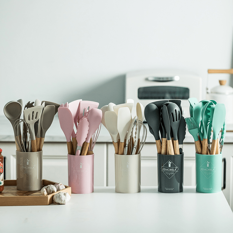 Utensílios de Cozinha de Silicone - Kit com 14 Peças Cozinha 10 - Utensílios de Cozinha de Silicone - Kit com 14 Peças Design & Casa