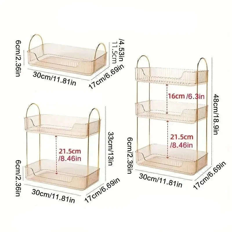 1 PCs Sotrage Shelf Stylish Desk Organizer with Rack, Holder, and Display Shelf for Skincare, Perfume, and Dresser Items Design & Casa 