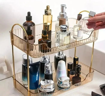 1 PCs Sotrage Shelf Stylish Desk Organizer with Rack, Holder, and Display Shelf for Skincare, Perfume, and Dresser Items Design & Casa 