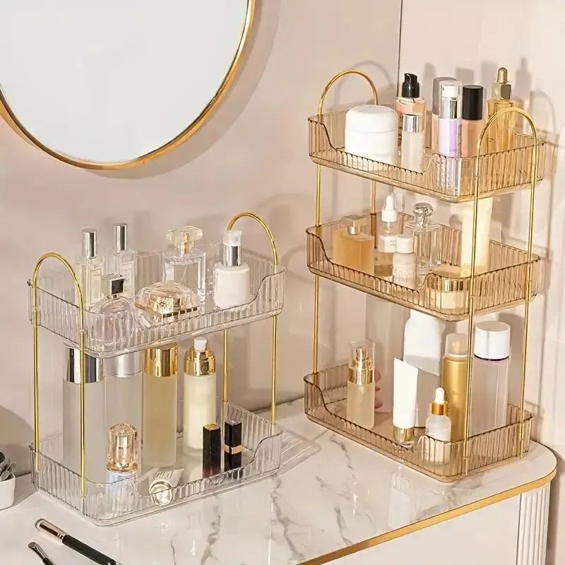 1 PCs Sotrage Shelf Stylish Desk Organizer with Rack, Holder, and Display Shelf for Skincare, Perfume, and Dresser Items Design & Casa 