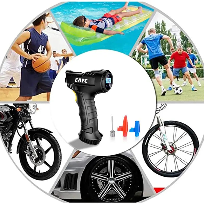 120W Handheld Air Compressor Wireless/Wired Inflatable Pump Portable Air Pump Tire Inflator Digital for Car Bicycle Balls Design & Casa 