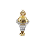 1Pc Artificial Crystal Incense Burner With Cover Aromatherapy Diffuser Metal Crafts Family Yoga Studio Home Decoration Ornaments Design & Casa 