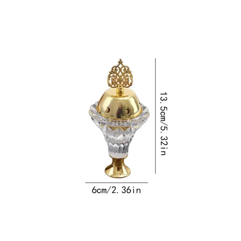 1Pc Artificial Crystal Incense Burner With Cover Aromatherapy Diffuser Metal Crafts Family Yoga Studio Home Decoration Ornaments Design & Casa xiang lu 