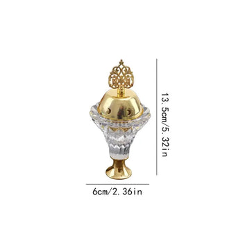 1Pc Artificial Crystal Incense Burner With Cover Aromatherapy Diffuser Metal Crafts Family Yoga Studio Home Decoration Ornaments Design & Casa xiang lu 