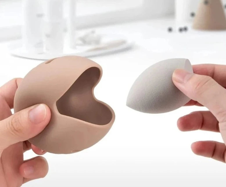 1Pcs Makeup Sponge Holder Eco-Friendly Silicone Multi-hole Beauty Blender Storage Case Travel Protable Cosmetic Puff Holder Box Design & Casa 