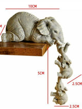 3pcs/set Cute Elephant Figurines Elephant Holding Baby Elephant Resin Crafts Home Furnishing Gift Design & Casa 