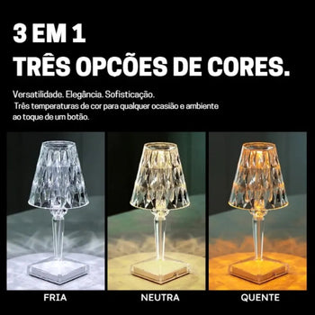 Abajur de Mesa Led Sem Fio 3 em 1 Premium Abajur de Mesa Led Sem Fio 3 em 1 Premium LightHousi 