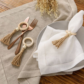Anel de Guardanapo Tassel 4 Pcs Coleção Mesa Posta-Anel de Guardanapo 4 Pcs Tassel Design & Casa 