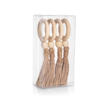 Anel de Guardanapo Tassel 4 Pcs Coleção Mesa Posta-Anel de Guardanapo 4 Pcs Tassel Design & Casa 