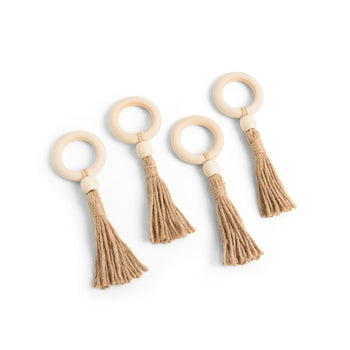 Anel de Guardanapo Tassel 4 Pcs Coleção Mesa Posta-Anel de Guardanapo 4 Pcs Tassel Design & Casa Leve 4 Pague 3 