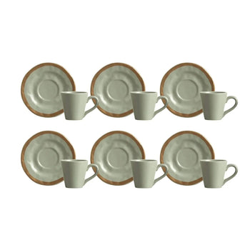 Aparelho de Jantar 24pcs Amassado Bege Cerâmica Coleção Mesa Posta- Aparelho de Jantar Amassado Bege Cerâmica Design & Casa 